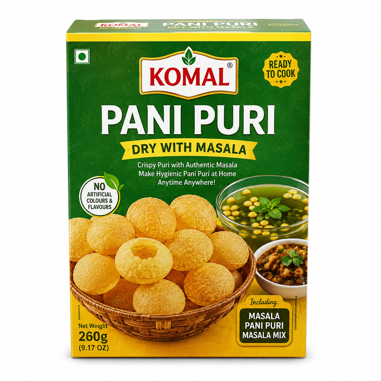 KOMAL PANI PURI DRY WITH MASALA  260G