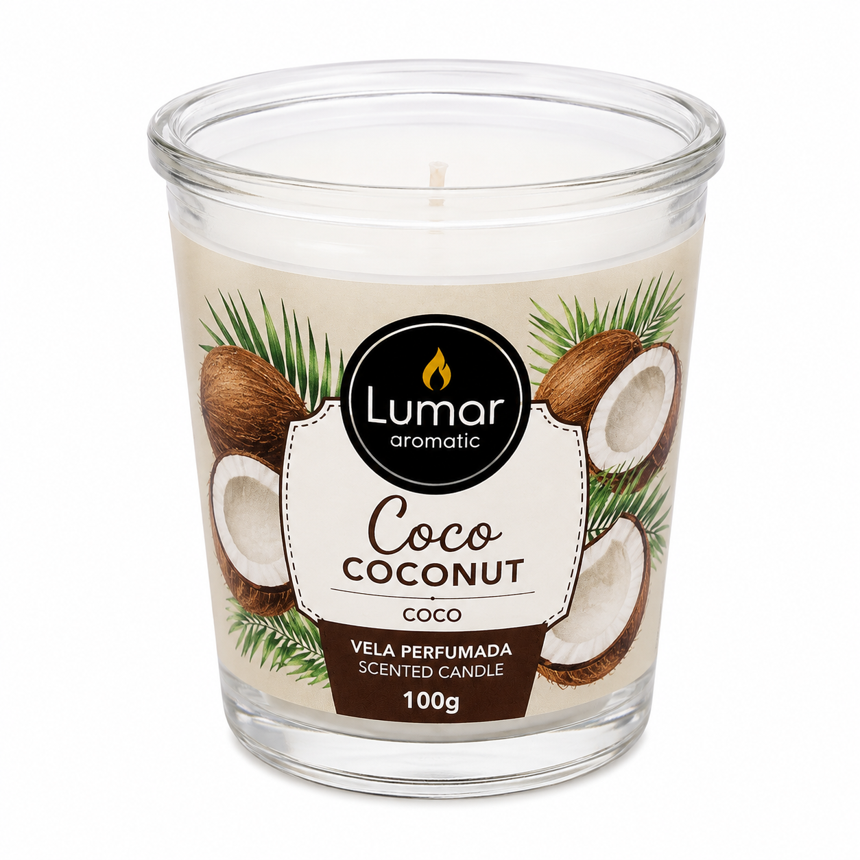 CUP VELAS VIDRO COCO 100G [TA]
