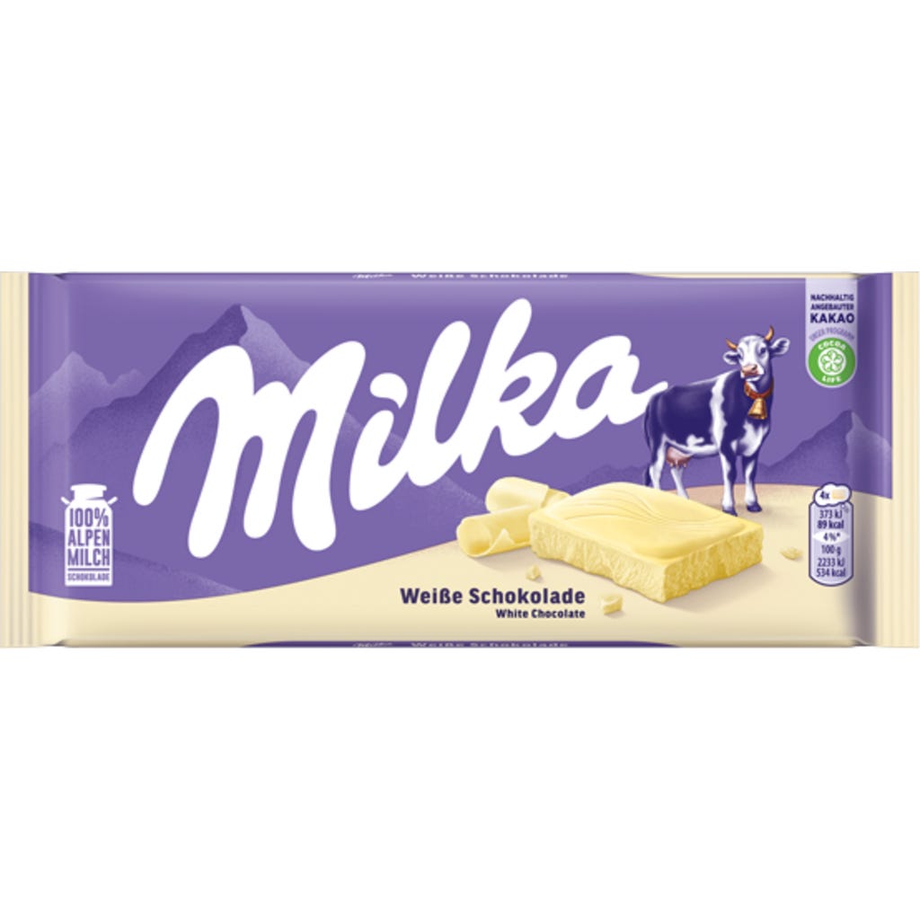 MILKA TAB WHITE CHOCOLATE BLANCO 90G [KI]
